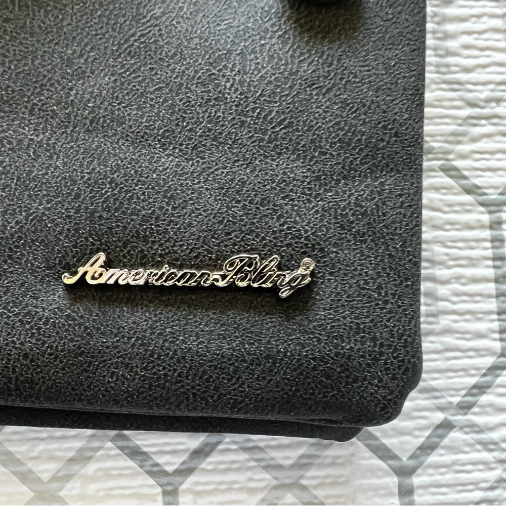 American Bling Black Studded Clutch Wristlet - Picture 5 of 8